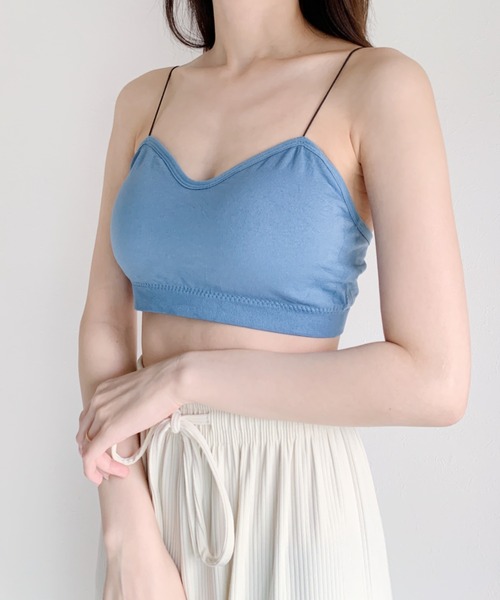 CLEA(クレア)の「カップ付きスキニーストラップブラトップ(キャミソール・レディース・ホワイト/ブラック/ピンク/ブルー・FREE)」の18枚目の写真