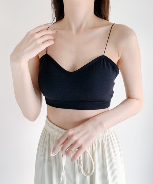 CLEA(クレア)の「カップ付きスキニーストラップブラトップ(キャミソール・レディース・ホワイト/ブラック/ピンク/ブルー・FREE)」の11枚目の写真