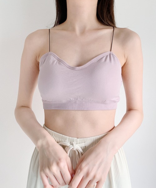 CLEA(クレア)の「カップ付きスキニーストラップブラトップ(キャミソール・レディース・ホワイト/ブラック/ピンク/ブルー・FREE)」の7枚目の写真