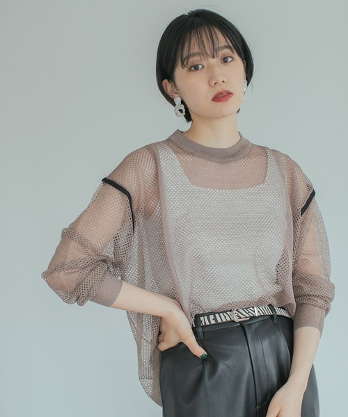 PAGEBOY(ページボーイ)の「ハイショクメッシュプルオーバー(Tシャツ/カットソー・レディース・ブラック/オフホワイト/ブラウン系その他・FREE)」の3枚目の写真