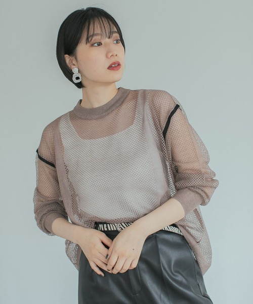 PAGEBOY(ページボーイ)の「ハイショクメッシュプルオーバー(Tシャツ/カットソー・レディース・ブラック/オフホワイト/ブラウン系その他・FREE)」の16枚目の写真