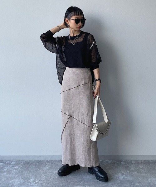 PAGEBOY(ページボーイ)の「ハイショクメッシュプルオーバー(Tシャツ/カットソー・レディース・ブラック/オフホワイト/ブラウン系その他・FREE)」の10枚目の写真