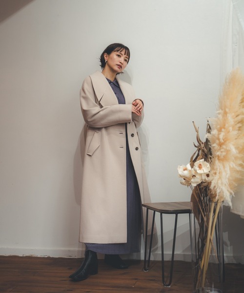 LADYMADE（レディメイド）の「BIGラウンドカラーウールガウンコート（その他アウター・レディース・モカ/ピンク/アイボリー/ブラック・S/M）」の20枚目の写真