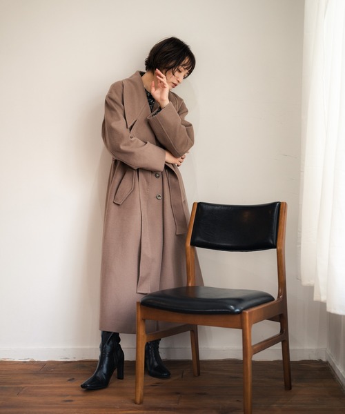 LADYMADE（レディメイド）の「BIGラウンドカラーウールガウンコート（その他アウター・レディース・モカ/ピンク/アイボリー/ブラック・S/M）」の12枚目の写真