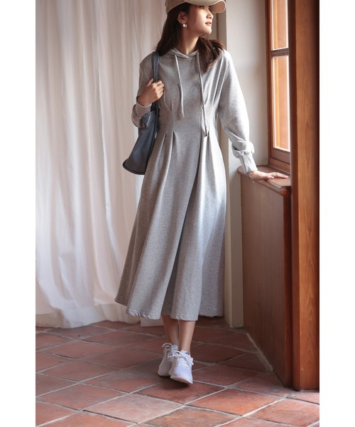 スウェットパーカーワンピース（ワンピース）｜SAISON DE PAPILLON