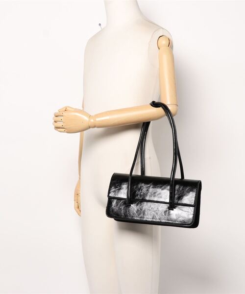 Bab（バブ）の「【WEB限定】フラップスクエアバッグ（ボストンバッグ・レディース・ブラック/オフホワイト/グリーン・ONESIZE）」の5枚目の写真