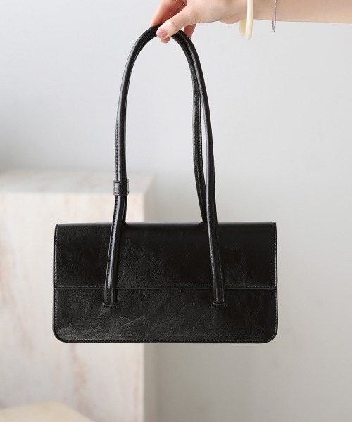 Bab（バブ）の「【WEB限定】フラップスクエアバッグ（ボストンバッグ・レディース・ブラック/オフホワイト/グリーン・ONESIZE）」の3枚目の写真