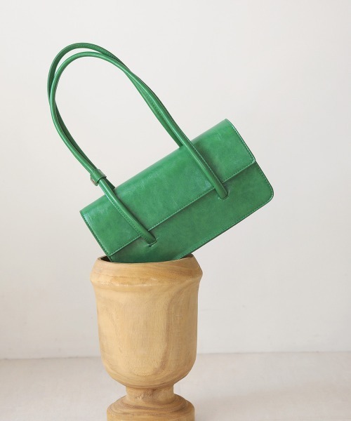 Bab（バブ）の「【WEB限定】フラップスクエアバッグ（ボストンバッグ・レディース・ブラック/オフホワイト/グリーン・ONESIZE）」の18枚目の写真