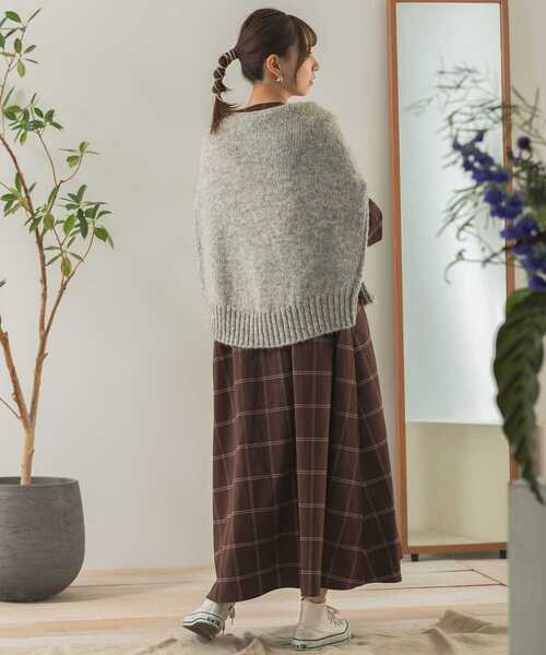 ITEMS URBANRESEARCH（アイテムズ アーバンリサーチ）の「チェックスキッパーリボンワンピース（ワンピース・レディース・ブラック/ベージュ/ブラウン・FREE）」の22枚目の写真