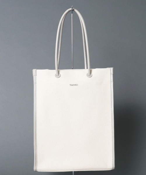 YAHKI(ヤーキ)の「【 YAHKI / ヤーキ 】 CANVAS SQUARE TOTE / キャンバス スクエア トートバッグ(トートバッグ・レディース・ブラック/ベージュ・FREE)」の2枚目の写真