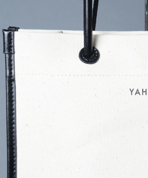 YAHKI(ヤーキ)の「【 YAHKI / ヤーキ 】 CANVAS SQUARE TOTE / キャンバス スクエア トートバッグ(トートバッグ・レディース・ブラック/ベージュ・FREE)」の7枚目の写真