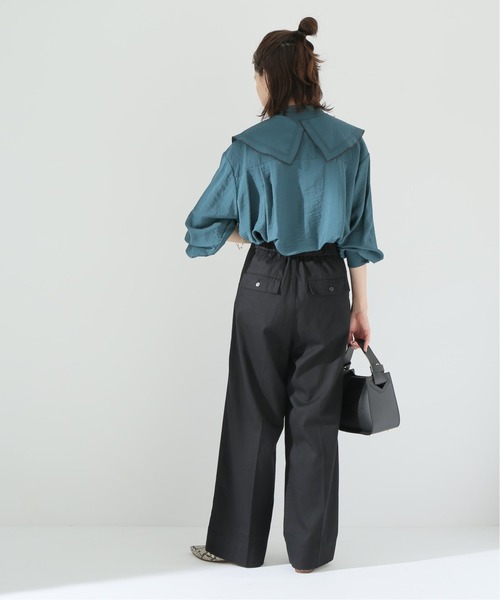 Simplicite（サンプリシテ）の「コットンツイル ワイドストレートパンツ◆（スラックス・レディース・ブラック/レッド・FREE）」の21枚目の写真