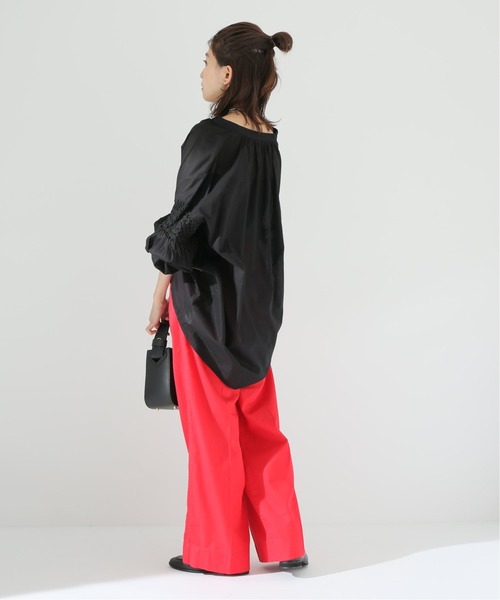 Simplicite（サンプリシテ）の「コットンツイル ワイドストレートパンツ◆（スラックス・レディース・ブラック/レッド・FREE）」の22枚目の写真