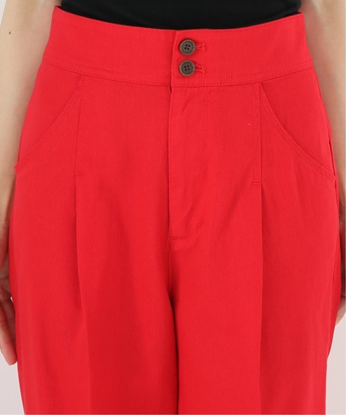 Simplicite（サンプリシテ）の「コットンツイル ワイドストレートパンツ◆（スラックス・レディース・ブラック/レッド・FREE）」の5枚目の写真