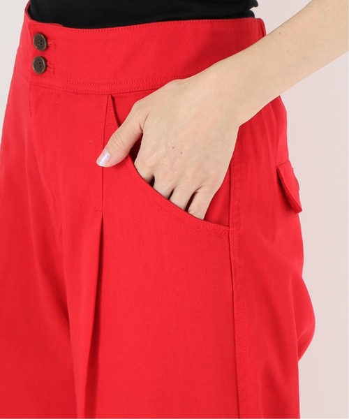 Simplicite（サンプリシテ）の「コットンツイル ワイドストレートパンツ◆（スラックス・レディース・ブラック/レッド・FREE）」の18枚目の写真