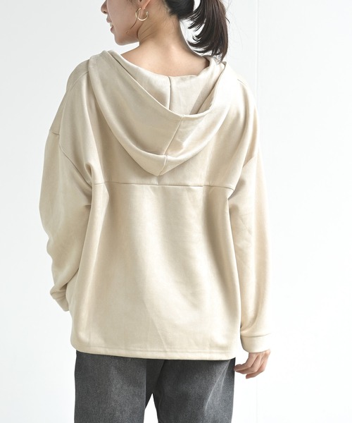 rps(アールピーエス)の「スエードポンチレースアップパーカー(パーカー・レディース・ブラウン/アイボリー/ピンクベージュ/グレイッシュベージュ/モカ・M/フリー)」の9枚目の写真