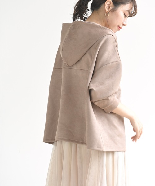 rps(アールピーエス)の「スエードポンチレースアップパーカー(パーカー・レディース・ブラウン/アイボリー/ピンクベージュ/グレイッシュベージュ/モカ・M/フリー)」の10枚目の写真