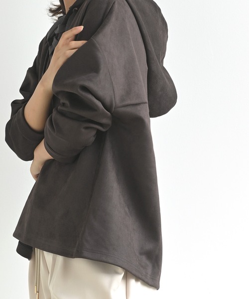 rps(アールピーエス)の「スエードポンチレースアップパーカー(パーカー・レディース・ブラウン/アイボリー/ピンクベージュ/グレイッシュベージュ/モカ・M/フリー)」の19枚目の写真