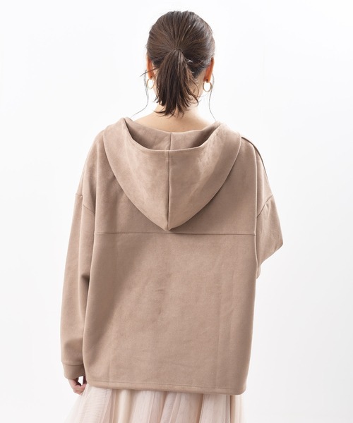 rps(アールピーエス)の「スエードポンチレースアップパーカー(パーカー・レディース・ブラウン/アイボリー/ピンクベージュ/グレイッシュベージュ/モカ・M/フリー)」の15枚目の写真