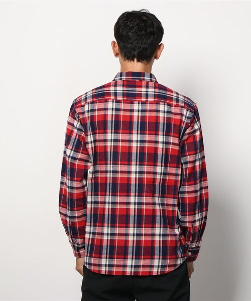 Dickies(ディッキーズ)の「Dickies ディッキーズ 長袖ツイルチェックワークシャツ(シャツ/ブラウス・メンズ・レッド/ホワイト/ネイビー/グリーン・XL/M/L)」の6枚目の写真