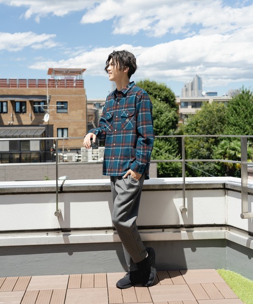 Dickies(ディッキーズ)の「Dickies ディッキーズ 長袖ツイルチェックワークシャツ(シャツ/ブラウス・メンズ・レッド/ホワイト/ネイビー/グリーン・XL/M/L)」の8枚目の写真