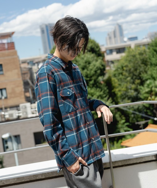 Dickies(ディッキーズ)の「Dickies ディッキーズ 長袖ツイルチェックワークシャツ(シャツ/ブラウス・メンズ・レッド/ホワイト/ネイビー/グリーン・XL/M/L)」の10枚目の写真
