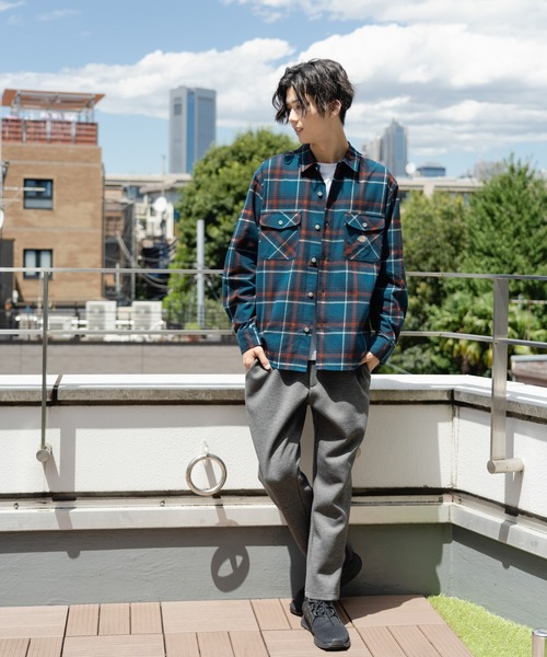 Dickies(ディッキーズ)の「Dickies ディッキーズ 長袖ツイルチェックワークシャツ(シャツ/ブラウス・メンズ・レッド/ホワイト/ネイビー/グリーン・XL/M/L)」の12枚目の写真