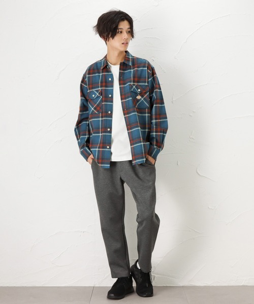 Dickies(ディッキーズ)の「Dickies ディッキーズ 長袖ツイルチェックワークシャツ(シャツ/ブラウス・メンズ・レッド/ホワイト/ネイビー/グリーン・XL/M/L)」の13枚目の写真