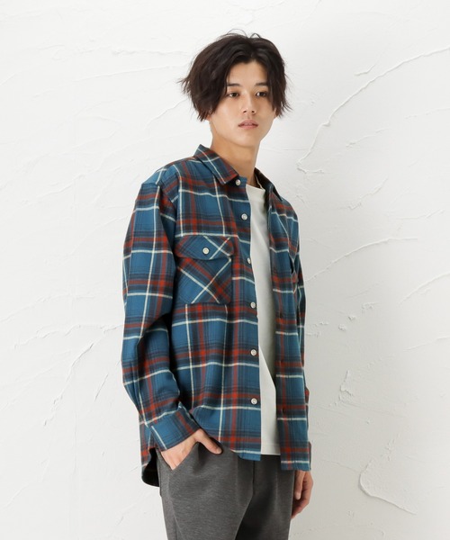 Dickies(ディッキーズ)の「Dickies ディッキーズ 長袖ツイルチェックワークシャツ(シャツ/ブラウス・メンズ・レッド/ホワイト/ネイビー/グリーン・XL/M/L)」の16枚目の写真