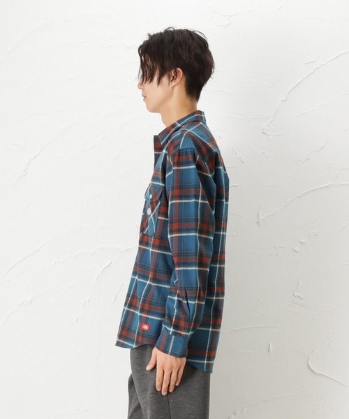 Dickies(ディッキーズ)の「Dickies ディッキーズ 長袖ツイルチェックワークシャツ(シャツ/ブラウス・メンズ・レッド/ホワイト/ネイビー/グリーン・XL/M/L)」の18枚目の写真