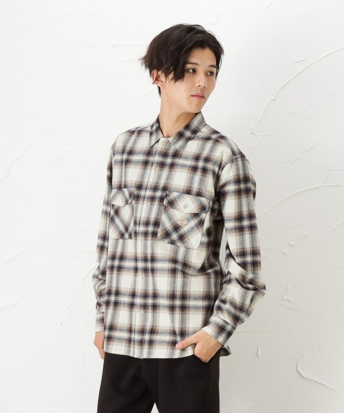 Dickies(ディッキーズ)の「Dickies ディッキーズ 長袖ツイルチェックワークシャツ(シャツ/ブラウス・メンズ・レッド/ホワイト/ネイビー/グリーン・XL/M/L)」の21枚目の写真