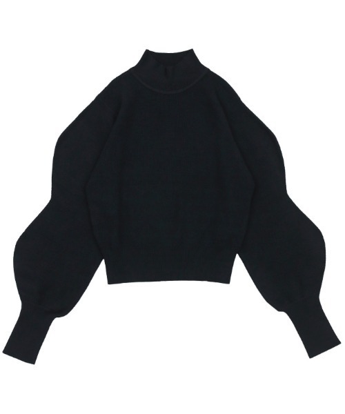 select MOCA（セレクトモカ）の「デザインスリーブニットプルオーバー（ニット/セーター・レディース・ブラック/オレンジ/グリーン/ブルー・FREE）」の7枚目の写真