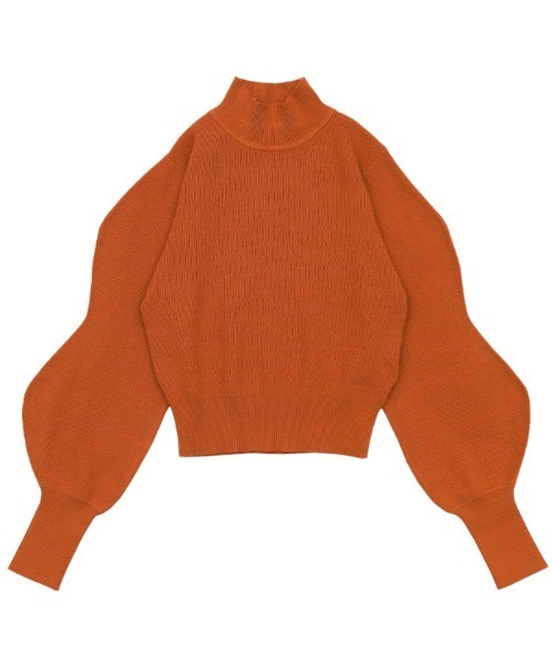 select MOCA（セレクトモカ）の「デザインスリーブニットプルオーバー（ニット/セーター・レディース・ブラック/オレンジ/グリーン/ブルー・FREE）」の6枚目の写真