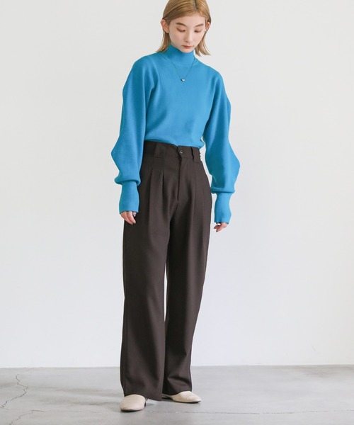 select MOCA（セレクトモカ）の「デザインスリーブニットプルオーバー（ニット/セーター・レディース・ブラック/オレンジ/グリーン/ブルー・FREE）」の13枚目の写真