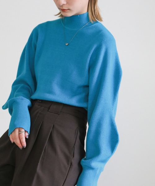 select MOCA（セレクトモカ）の「デザインスリーブニットプルオーバー（ニット/セーター・レディース・ブラック/オレンジ/グリーン/ブルー・FREE）」の18枚目の写真