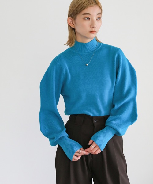 極美品 アキラナカ ラウンド パネルスリーブ ニット プルオーバー 極美品 アキラナカ ラウンド パネルスリーブ ニット プルオーバー