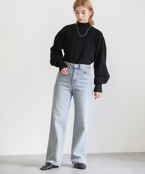 select MOCA（セレクトモカ）の「デザインスリーブニットプルオーバー（ニット/セーター・レディース・ブラック/オレンジ/グリーン/ブルー・FREE）」の16枚目の写真