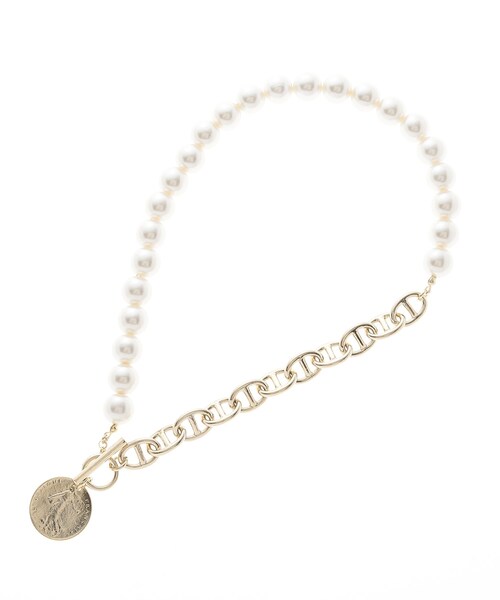 UNTITLED（アンタイトル）の「◆2WAYコインフェイクパールネックレス（ネックレス・レディース・ゴールド系4・00）」の2枚目の写真