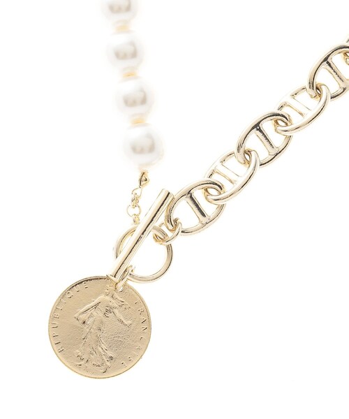 UNTITLED（アンタイトル）の「◆2WAYコインフェイクパールネックレス（ネックレス・レディース・ゴールド系4・00）」の4枚目の写真