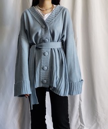 me+em select | ウエストマーク付　ボリューム袖ビッグカーディガン(カーディガン/ボレロ)