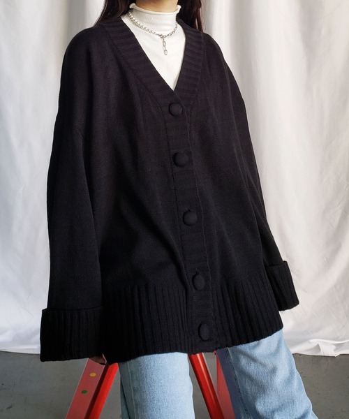 me+em select(ミームセレクト)の「ウエストマーク付 ボリューム袖ビッグカーディガン(カーディガン/ボレロ・レディース・ピンク/ブラック/ブルー/アイボリー・FREE)」の22枚目の写真