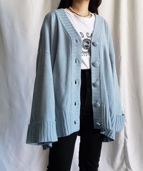 me+em select(ミームセレクト)の「ウエストマーク付 ボリューム袖ビッグカーディガン(カーディガン/ボレロ・レディース・ピンク/ブラック/ブルー/アイボリー・FREE)」の13枚目の写真