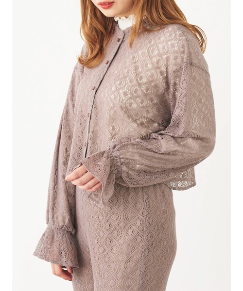 SLURR（スラ―）の「レースボリュームスリーブブラウス（シャツ/ブラウス・レディース・モカ/ライトベージュ・FREE）」の4枚目の写真