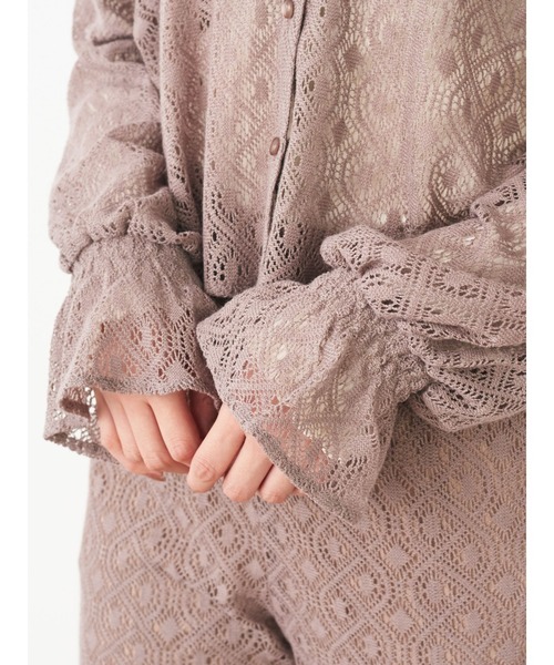 SLURR（スラ―）の「レースボリュームスリーブブラウス（シャツ/ブラウス・レディース・モカ/ライトベージュ・FREE）」の6枚目の写真