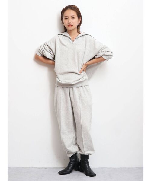 Ungrid（アングリッド）の「【WEB限定】スウェットルーズパンツ(カラーパンツ)（スウェットパンツ・レディース・ライトグレー/ブラック/ブルー/グリーン/アイボリー/ボルドー・FREE）」の21枚目の写真