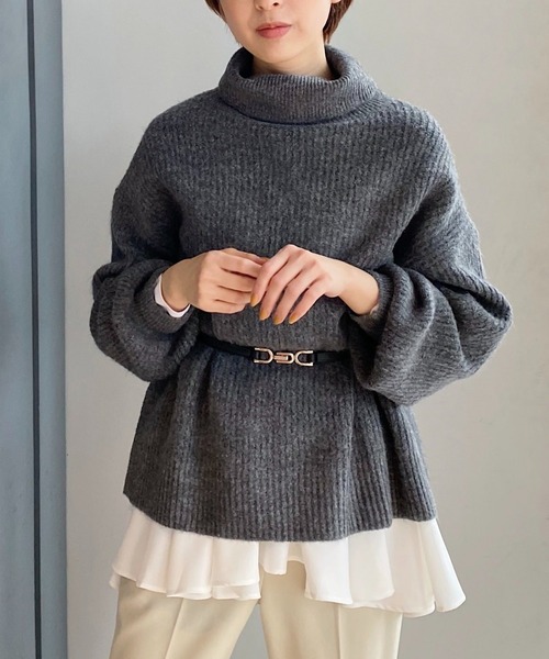 セール 天然アロマサシェ付き ふわもち畦編みタートルニット ニット セーター Mysty Woman ミスティウーマン のファッション通販 Zozotown