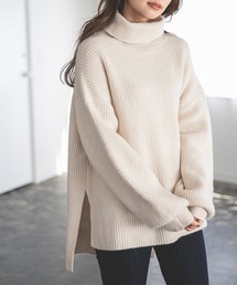 【天然アロマサシェ付き】ふわもち畦編みタートルニット 239955