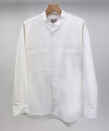 KIIT（キート）の「KIIT キート / MIL BAND COLLAR SHIRT BLOUSON オーバーサイズ ミリタリー バンドカラーシャツブルゾン セットアップ / KIM-Y97-002（シャツ/ブラウス）」