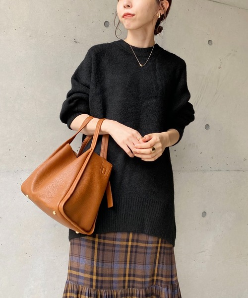 CAPRICIEUX LE'MAGE（カプリシューレマージュ）の「〈WEB・一部店舗限定もちふわニット（ニット/セーター・レディース・アイボリー/ブラック/ベージュ・FREE）」の3枚目の写真