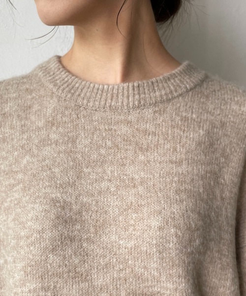 CAPRICIEUX LE'MAGE（カプリシューレマージュ）の「〈WEB・一部店舗限定もちふわニット（ニット/セーター・レディース・アイボリー/ブラック/ベージュ・FREE）」の4枚目の写真